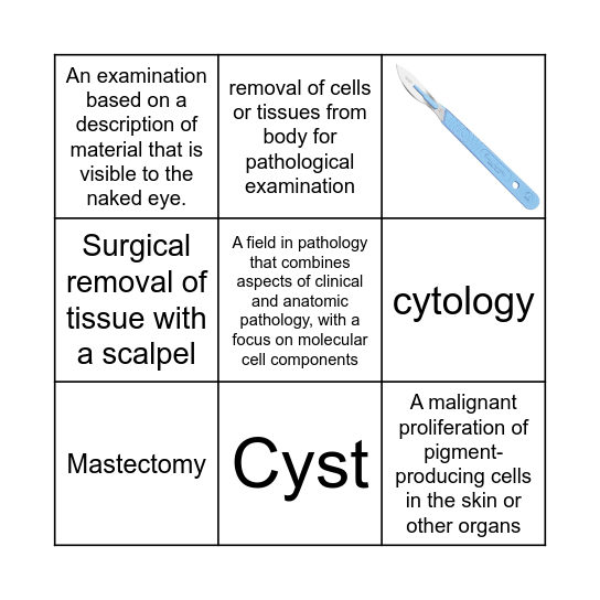 Surgical Pathology Bingo Card