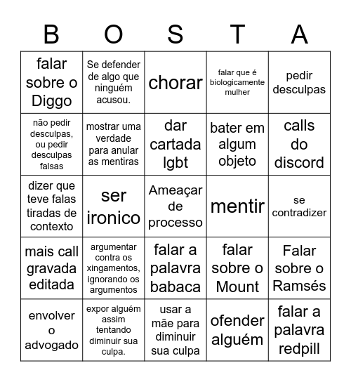 Bingo do raluca Bingo Card