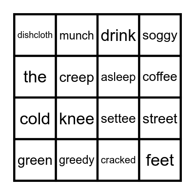 Pink 7 - The greedy green gremlin Bingo Card