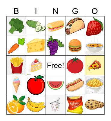 Food BINGO! Bingo Card