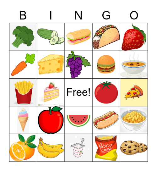 Food BINGO! Bingo Card