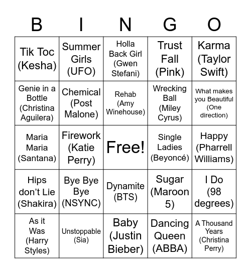 Drop POP and lock it Bingo Card