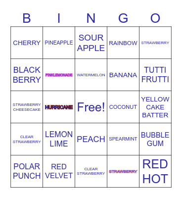 FLAVOR BLACKOUT BINGO Card