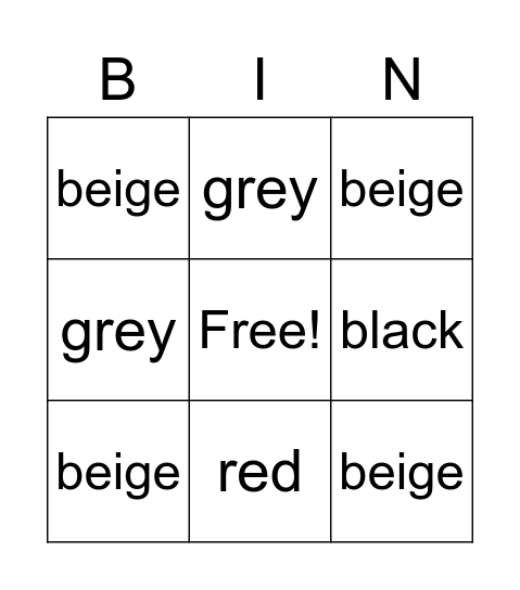 Black Crayon Bingo Card