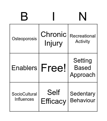 BUZZ WORD Bingo Card