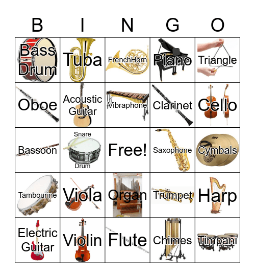 Instrument Pics & Names #2   5x5 Bingo Card