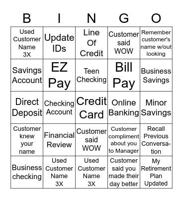 Amazing or Super Amazing Bingo Card