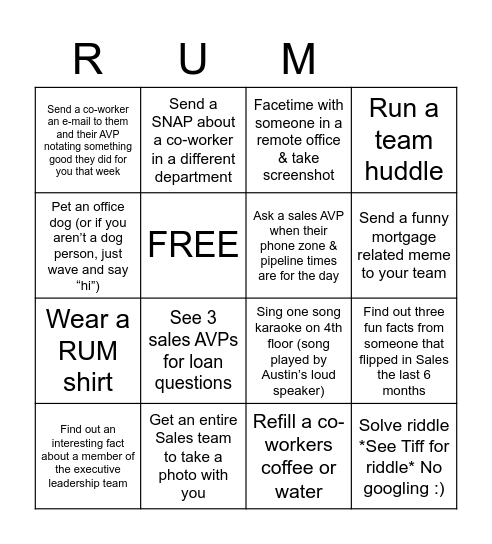 #15 Bingo Card