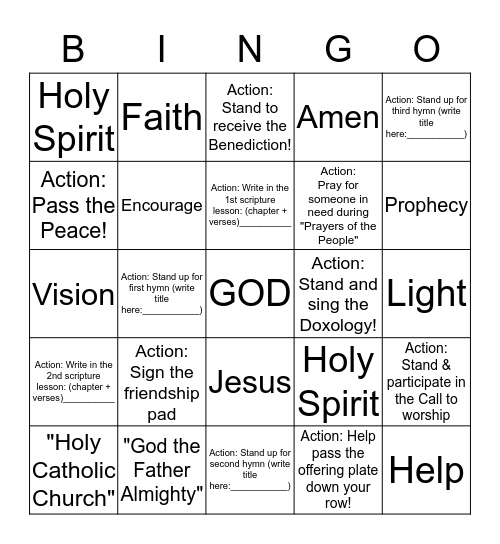 CPC Worship Bingo- Jan. 17, 2015 Bingo Card
