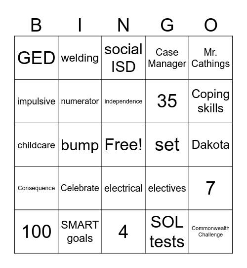 IDP Bingo Card