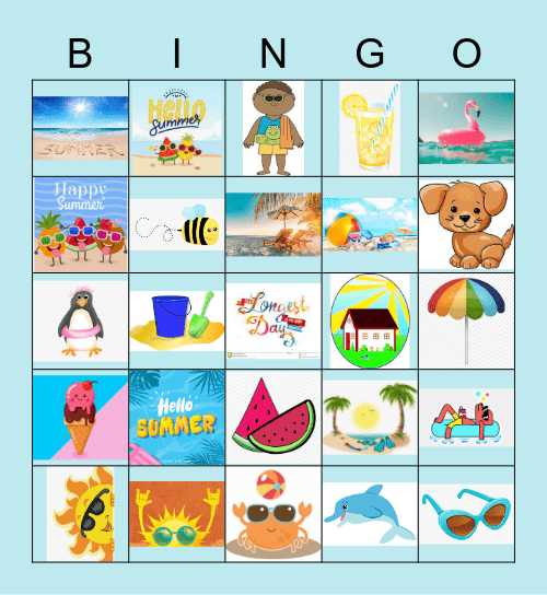 Summer Images Bingo Card