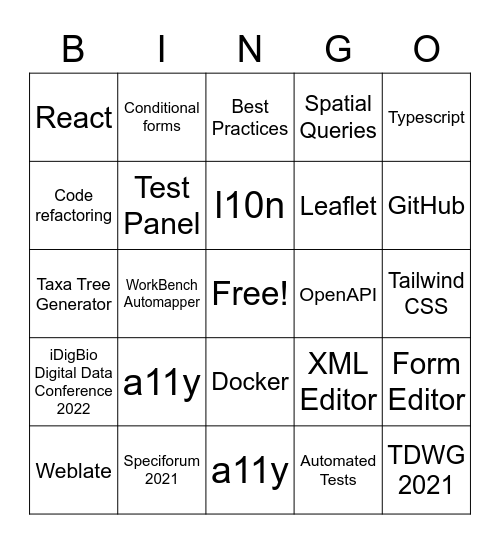 Max Bingo Card