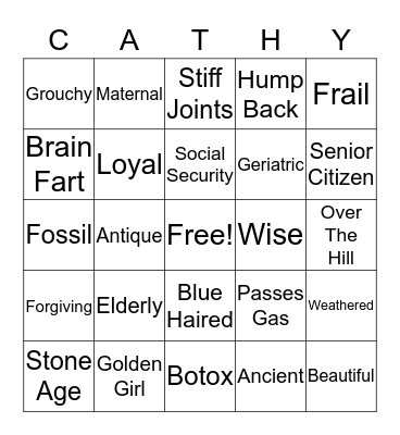 Old Lady Bingo Card