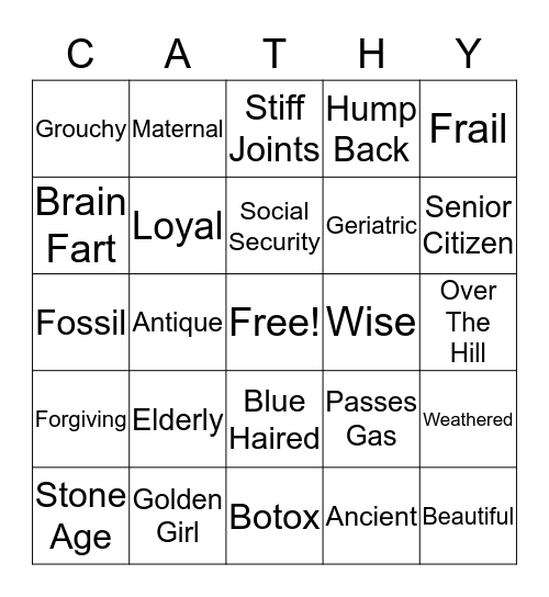 Old Lady Bingo Card