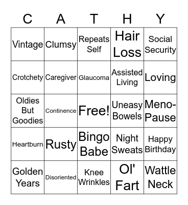 Old Lady Bingo Card