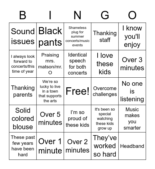 Mrs. Hiscovitch Speech Bingo! Bingo Card