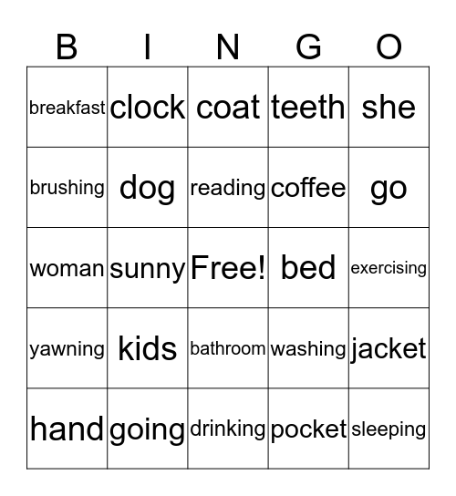 Good Morning Bingo Card