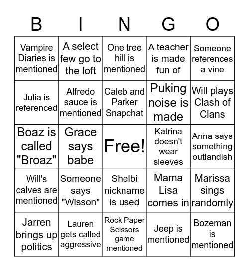 How to Offend People Bingo Card