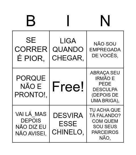 BINGO DIA DAS MÃES Bingo Card