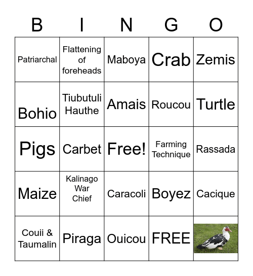 Kalinago's Bingo Card