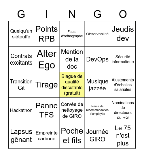 Présentation générale 18 mai 2023 Bingo Card