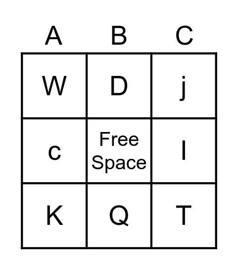 Alphabet! Bingo Card