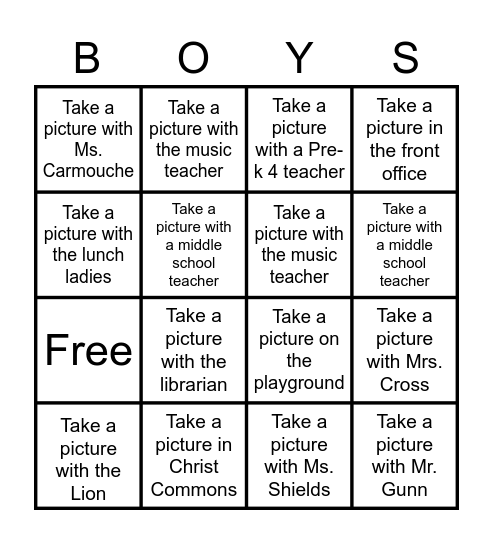 END OF THE YEAR HUNT Bingo Card