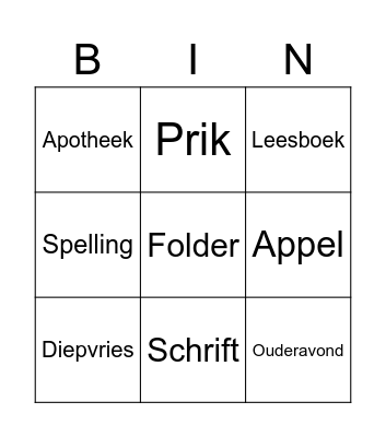 Bingokaart B Bingo Card