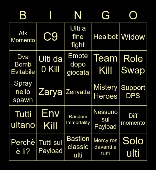 Ow2 Bingo 3 Bingo Card