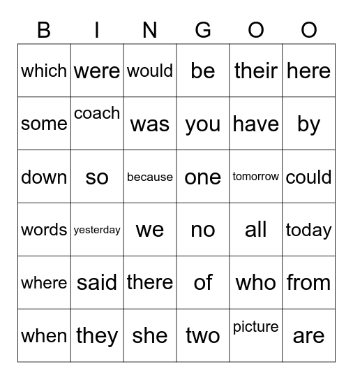 CKLA Bingo words Bingo Card