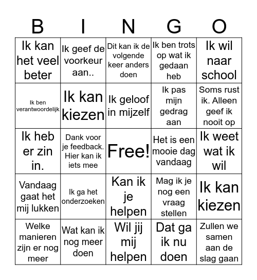 Proactieve Bingokaart Bingo Card