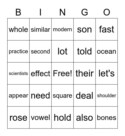 Sight Word Variety 17 Bingo Card
