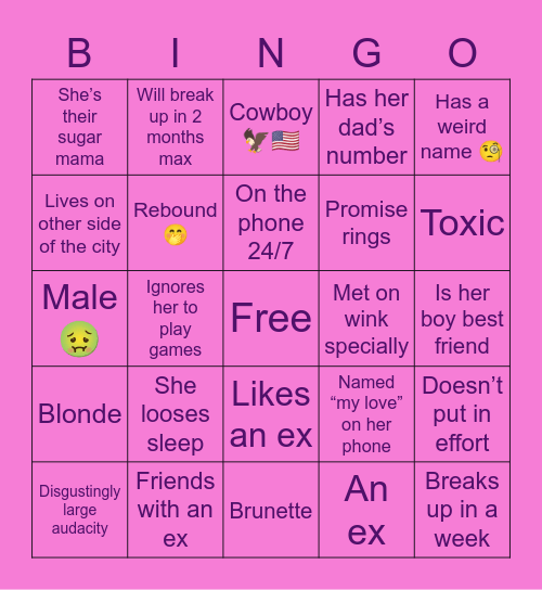 RED FLAGS Bingo Card