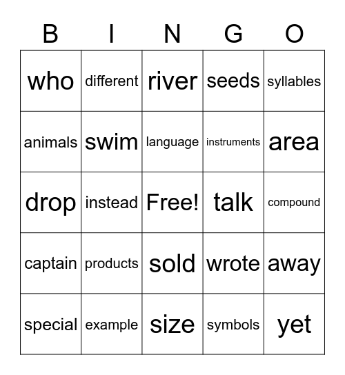 Sight Word Variety 22 Bingo Card