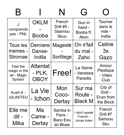 Block C Bingo Card