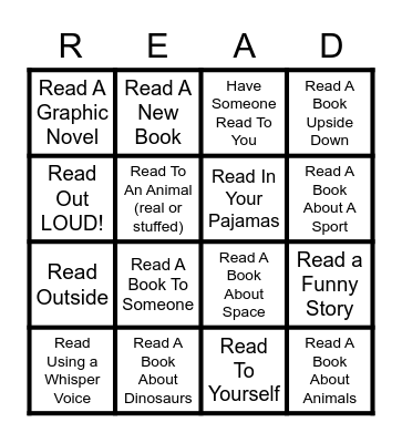 Reading Bingo Card