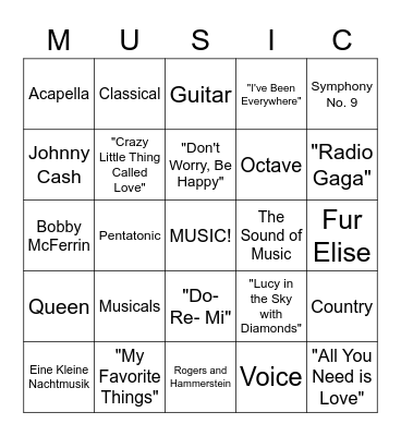 Composers of the Month 2022-2023 Bingo Card