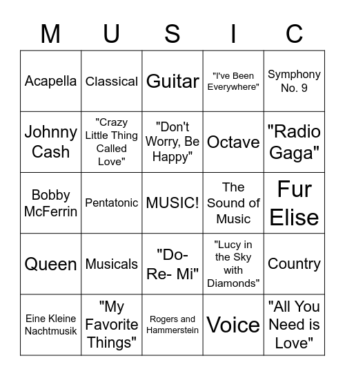 Composers of the Month 2022-2023 Bingo Card