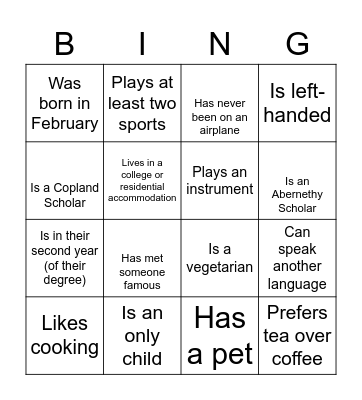 Human Bingo Card