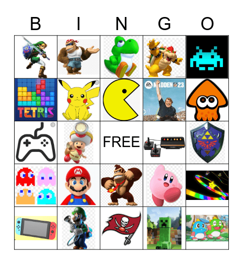 Video Game Bingo Card