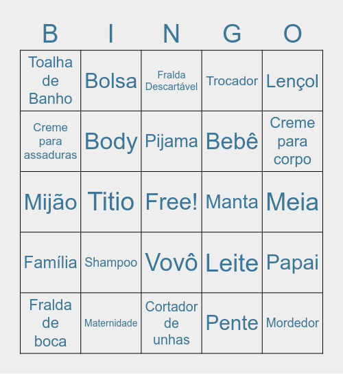 CHÁ DO NÍCOLAS Bingo Card