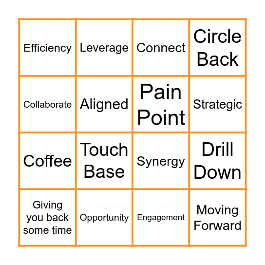 Buzzword Bingo Card