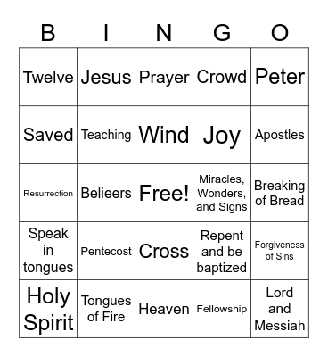 Confirmation Retreat Bingo Card