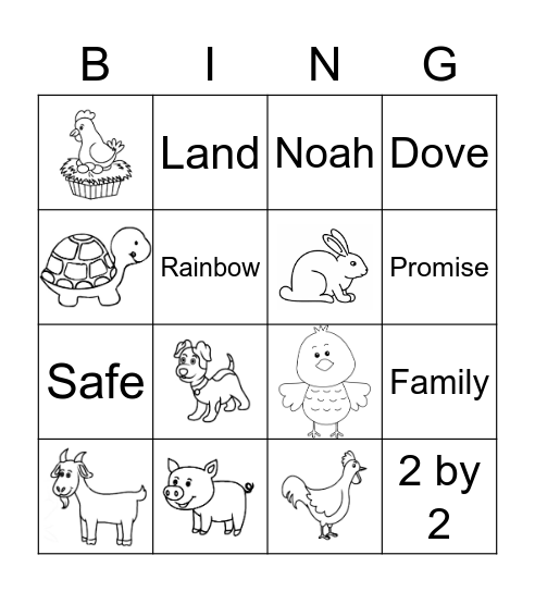 Noah's Ark Bingo Card