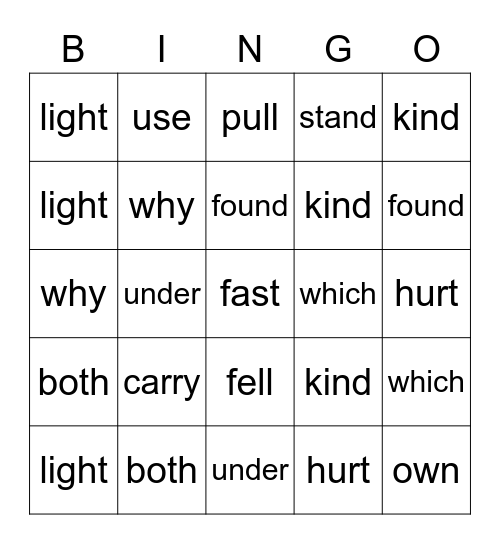 List 10 Bingo Card