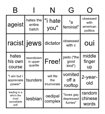are you as bad as markus luis hain cruel Bingo Card