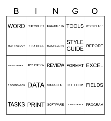 USE BUSINESS SOFTWARE Bingo Card