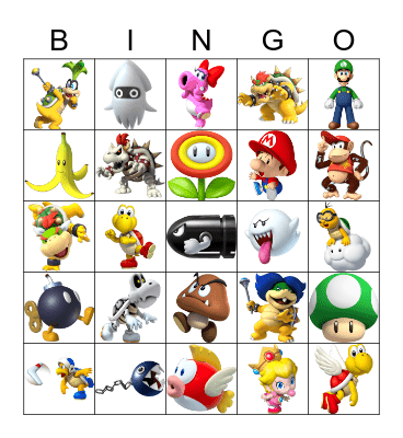 Super Mario Bingo Card