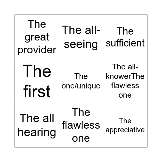 99 names bingo Card