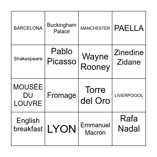 POLÍGLOTAS Bingo Card